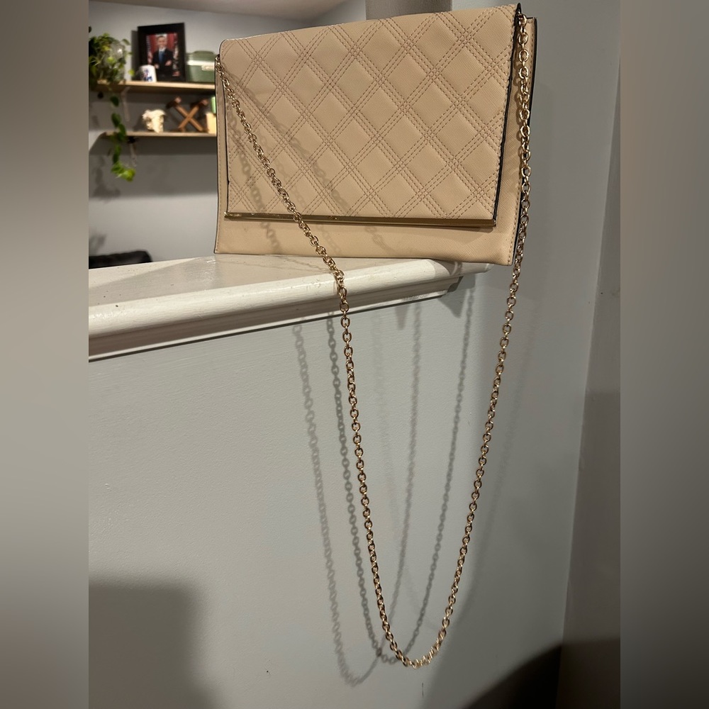 Rose gold clutch w/chain